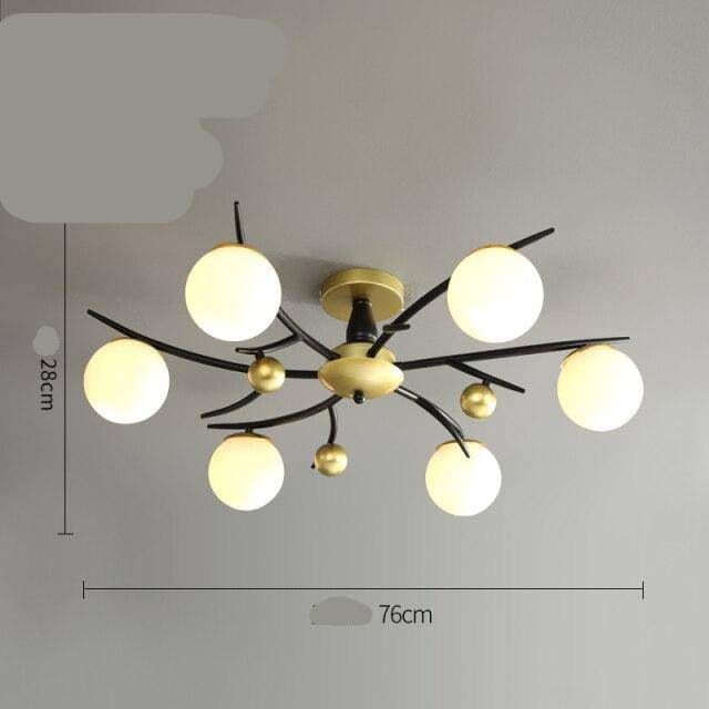 Plafonnier design LED "Lumina" - Métal & Boules en Verre