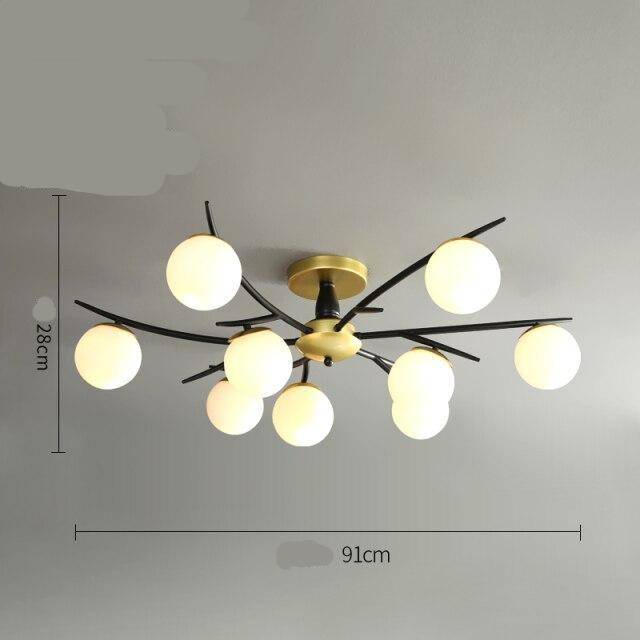 Plafonnier design LED "Lumina" - Métal & Boules en Verre