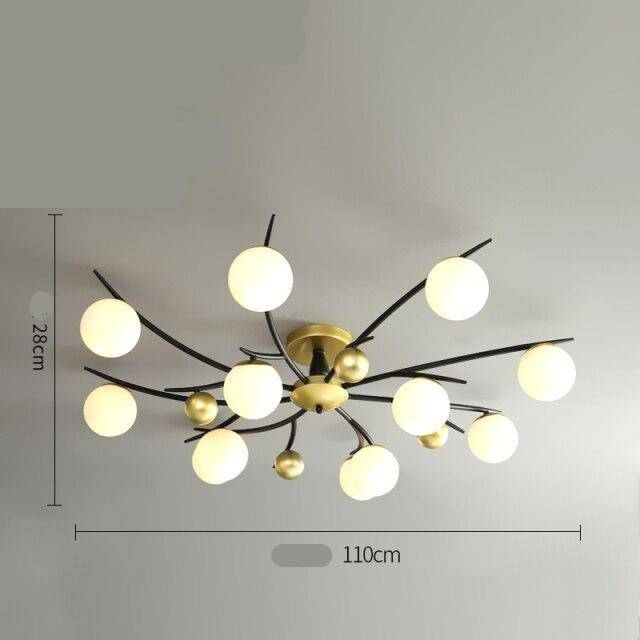 Plafonnier design LED "Lumina" - Métal & Boules en Verre