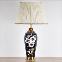 Lampe à poser LED en céramique noire, style Japonais