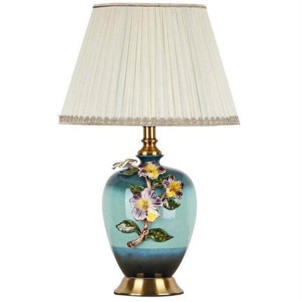 Lampe LED en céramique et fleurs, design Japonais