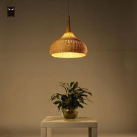Suspension bambou rustique arrondie Delicate