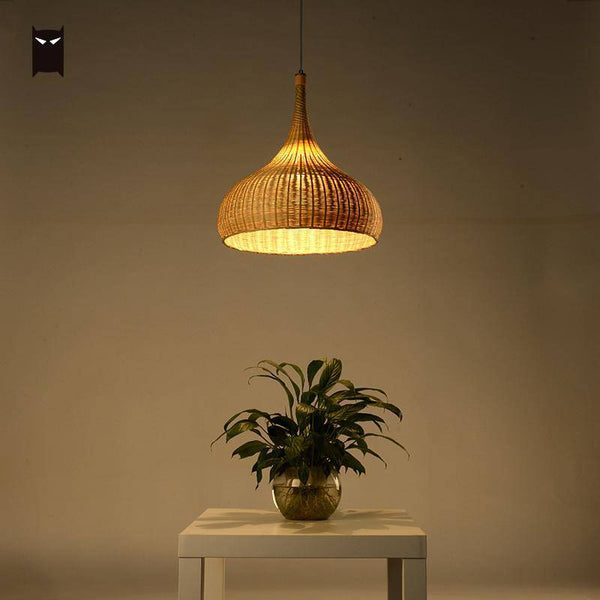 Suspension bambou rustique arrondie Delicate
