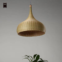 Suspension bambou rustique arrondie Delicate