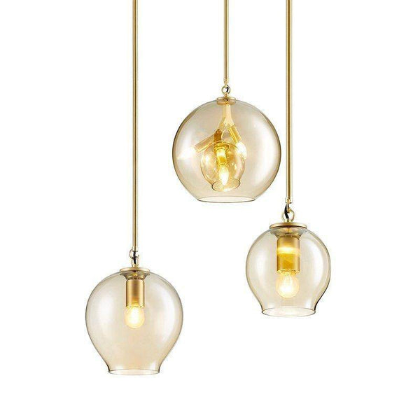 Suspension LED cristal doré