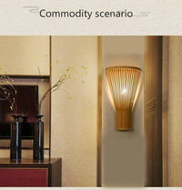 Applique murale en bambou conique, style chinois.