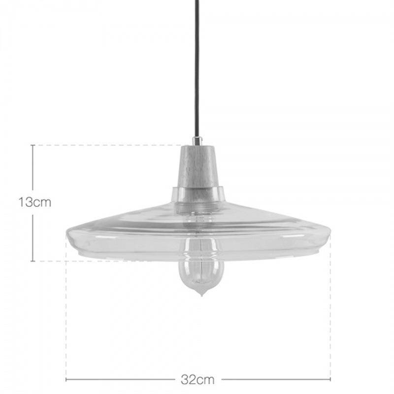 Suspension Vintage en verre conique avec LED