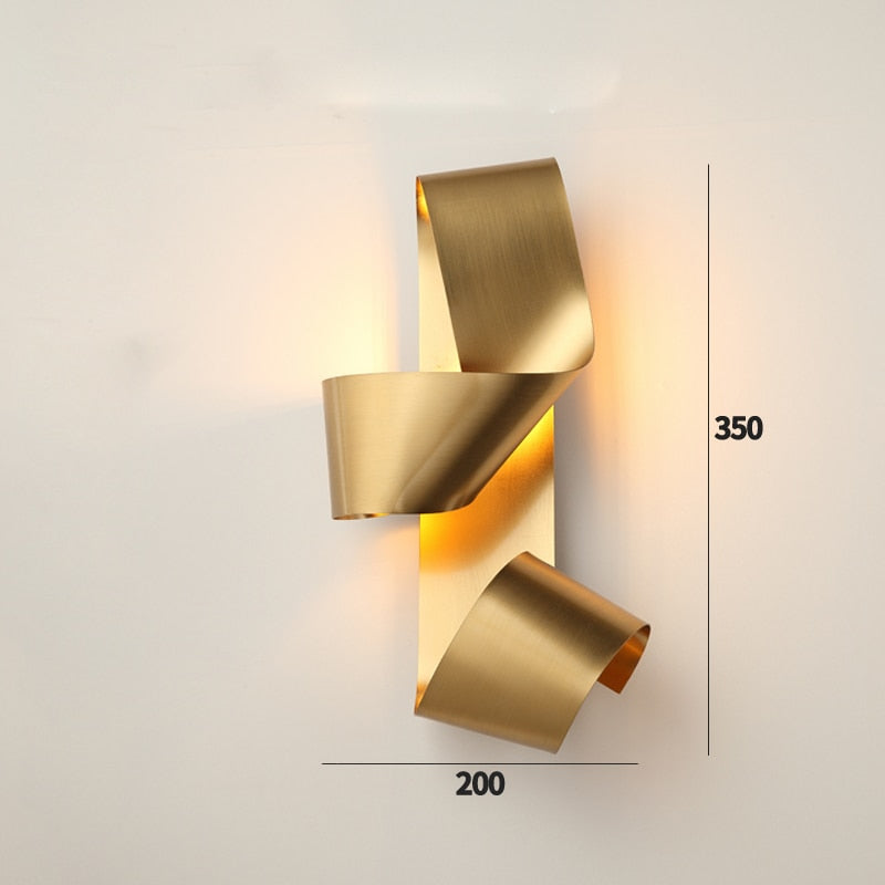 Applique murale LED dorée en forme de nœud Bowie