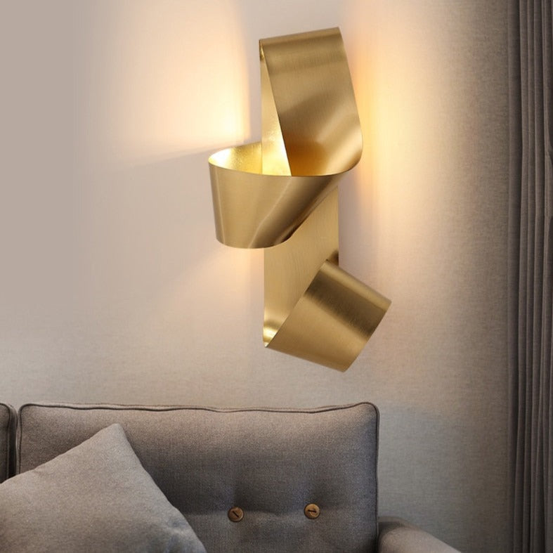 Applique murale LED dorée en forme de nœud Bowie