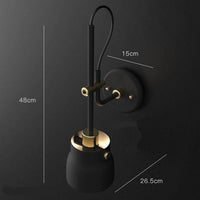 Applique murale design LED, abat-jour arrondi en métal mat