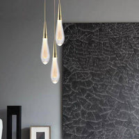 Suspension Luxury en verre cristal doré LED