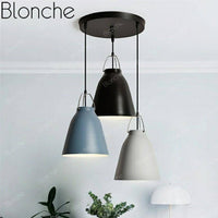 Suspension Loft LED en métal avec abat-jour coloré
