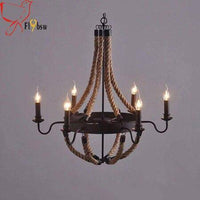 Lustre Rustique Métal & Cordages Flamme