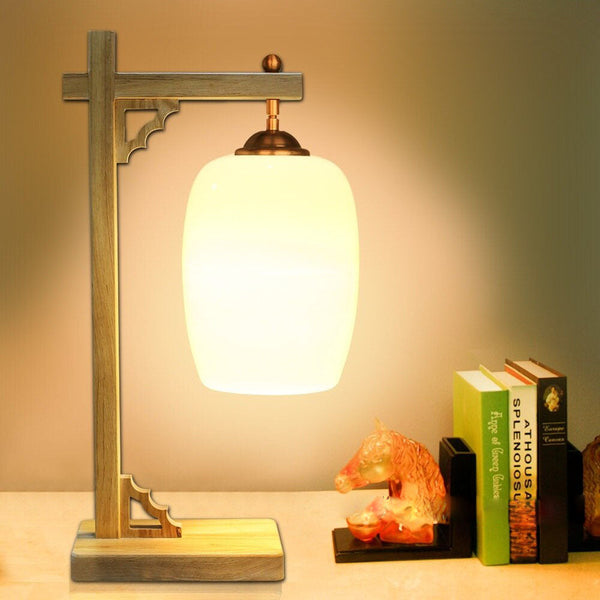 Lampe potence chinoise en bois