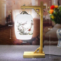 Lampe potence chinoise en bois