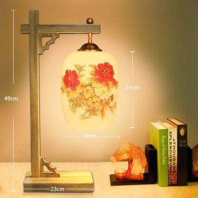 Lampe potence chinoise en bois