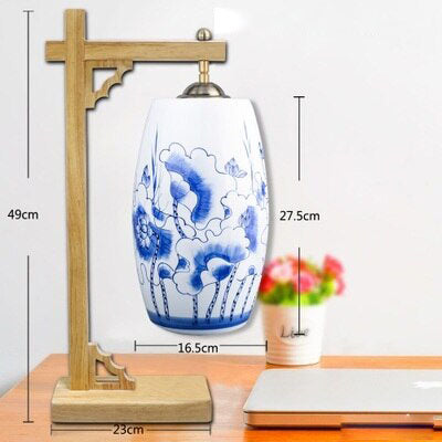 Lampe potence chinoise en bois