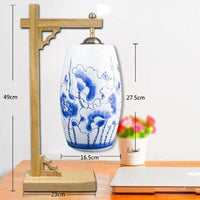 Lampe potence chinoise en bois