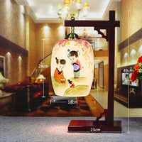 Lampe potence chinoise en bois