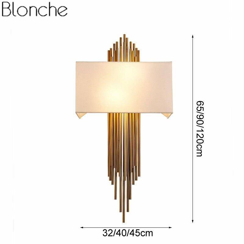 Applique murale LED dorée avec abat-jour blanc de luxe