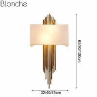 Applique murale LED dorée avec abat-jour blanc de luxe