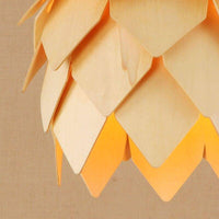 Suspension LED en bois en forme fleur naturelle
