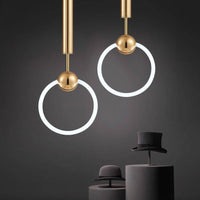 Suspension LED design ronde avec support doré Jaxlong
