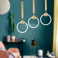 Suspension LED design ronde avec support doré Jaxlong