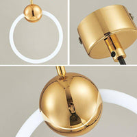 Suspension LED design ronde avec support doré Jaxlong