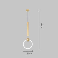 Suspension LED design ronde avec support doré Jaxlong