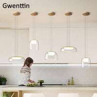 Suspension LED en verre Design - Formes Arrondies
