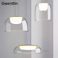 Suspension LED en verre Design - Formes Arrondies