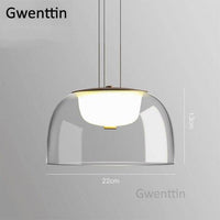 Suspension LED en verre Design - Formes Arrondies