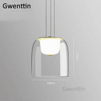 Suspension LED en verre Design - Formes Arrondies