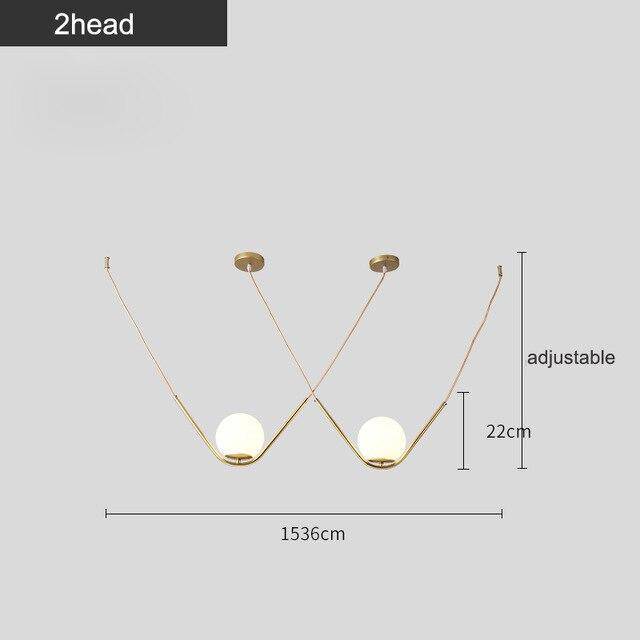 Suspension Arto : Boule de Verre avec Bras Doré