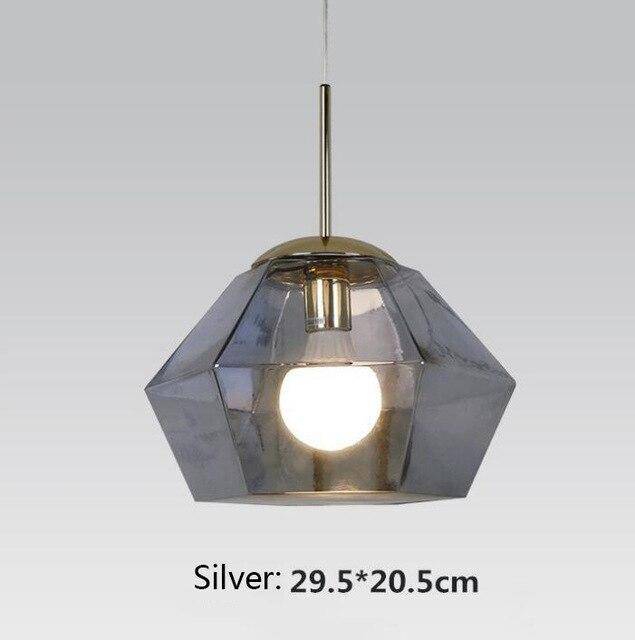 Suspension LED en verre coloré : Diamants Design