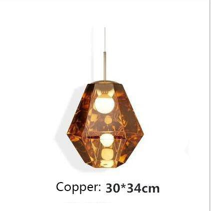 Suspension LED en verre coloré : Diamants Design