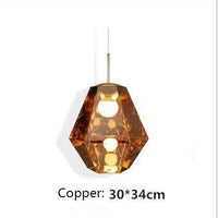 Suspension LED en verre coloré : Diamants Design