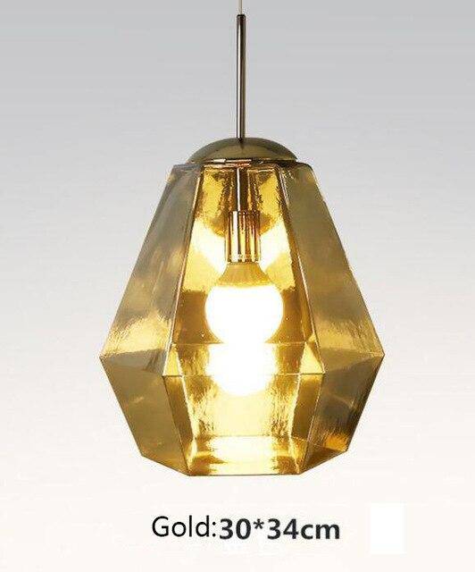Suspension LED en verre coloré : Diamants Design
