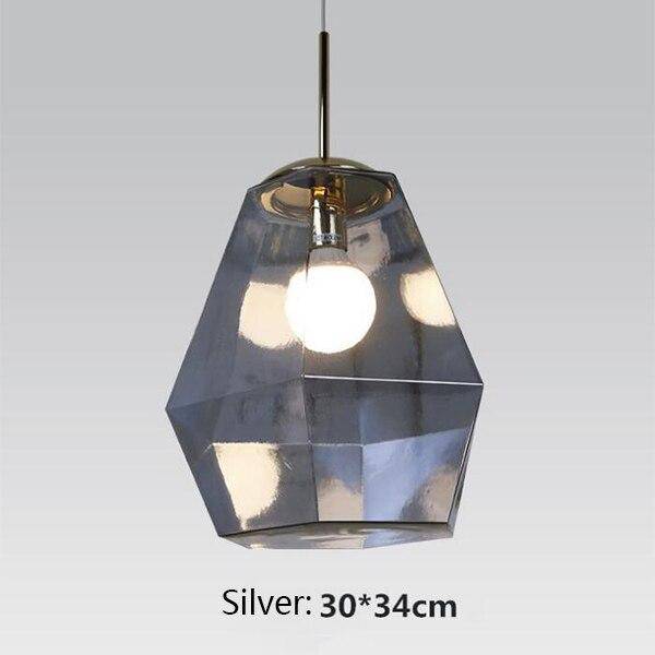 Suspension LED en verre coloré : Diamants Design