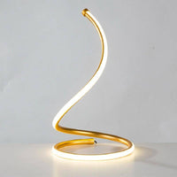 Lampe à poser LED en spirale blanche ou dorée design et minimaliste