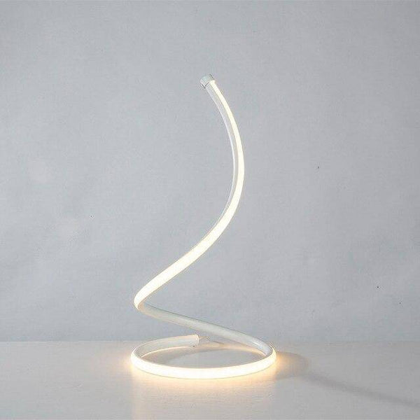 Lampe à poser LED en spirale blanche ou dorée design et minimaliste