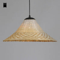 Suspension rustique LED en rotin