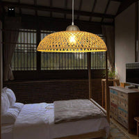 Suspension LED Rustic Asian Rotin