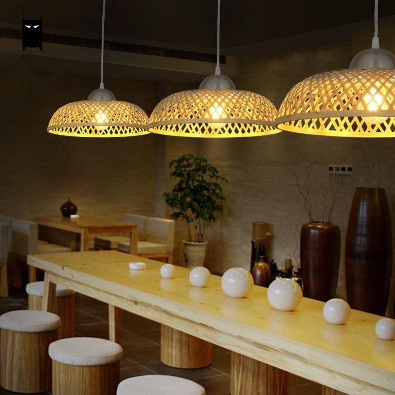 Suspension LED Rustic Asian Rotin