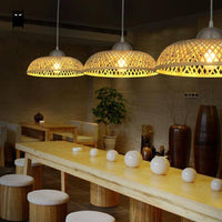 Suspension LED Rustic Asian Rotin