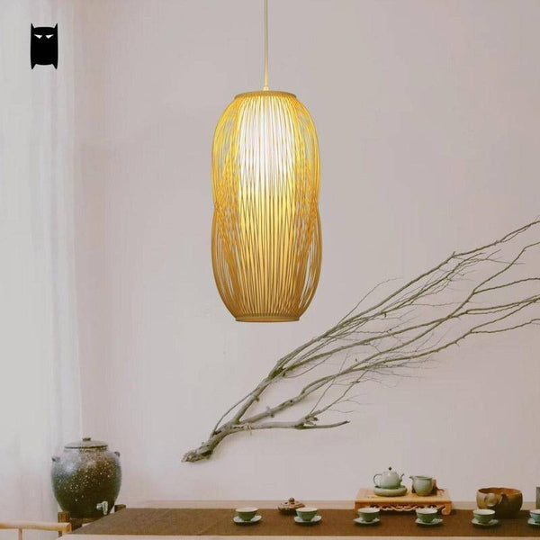 Suspension LED Shade en rotin
