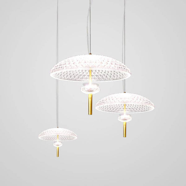 Suspension ovale en verre LED 'Lomye'