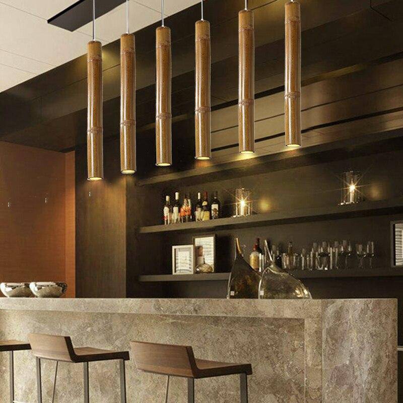 Suspension luminaire en bambou LED "Cylindra" - Style Hanging