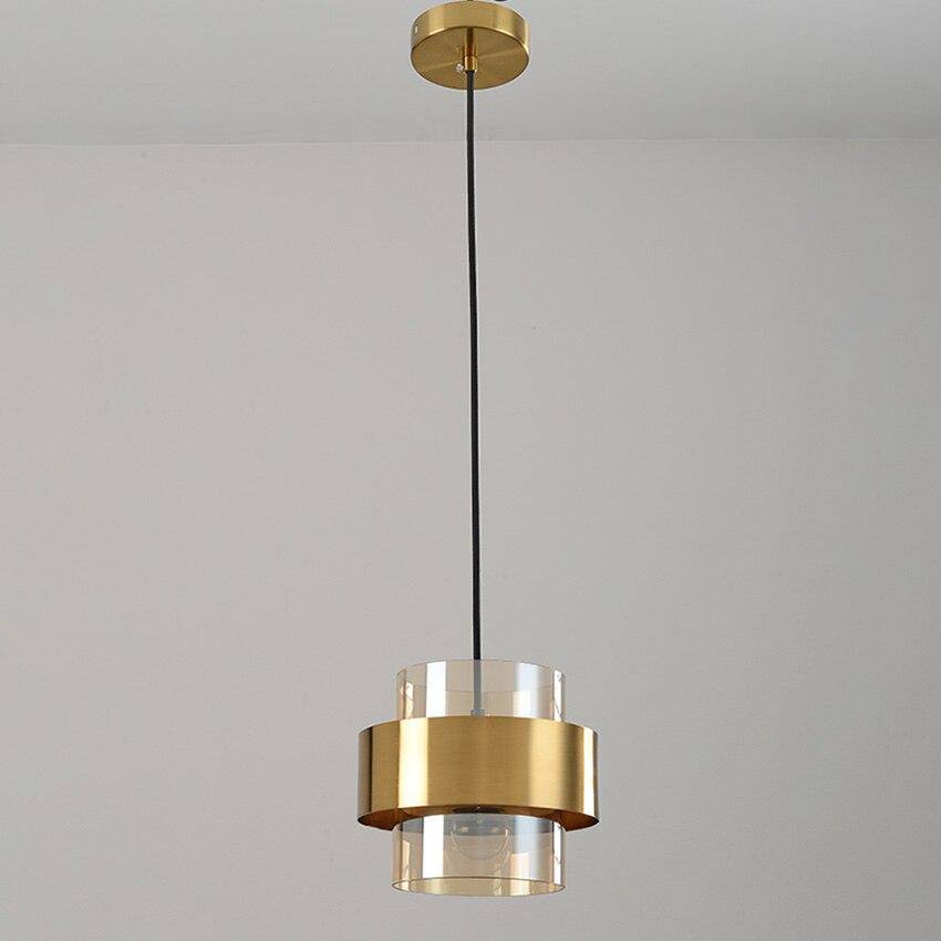 Suspension LED Glamour en Verre et Métal Doré
